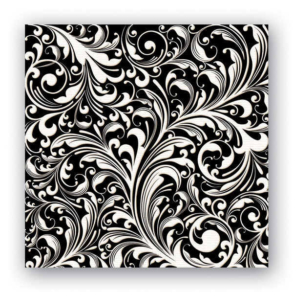 Black Florentine Luncheon Napkins