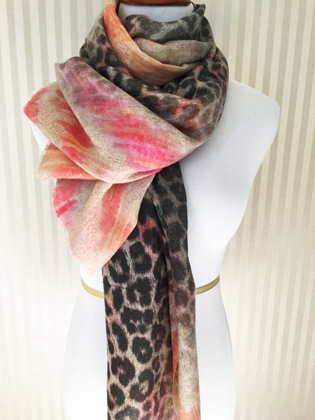 Flaming Leopard Shawl Scarf