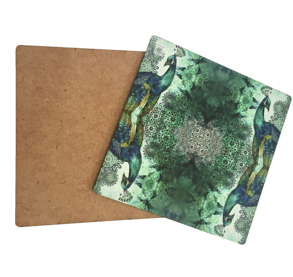 Green Peacock Trivets