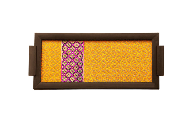 Yellow Motif Crimson Slim Tray