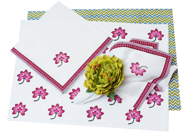 Lotus Chevron Placemats (Reversible)
